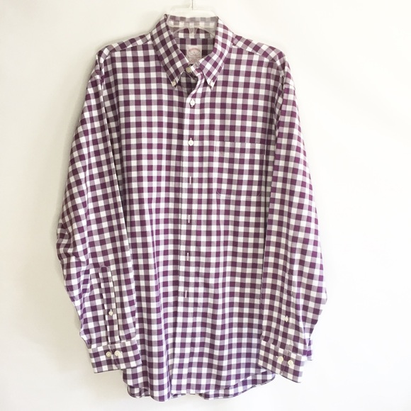 Brooks Brothers Other - Brooks Brothers plaid buttondown large. Burgundy.